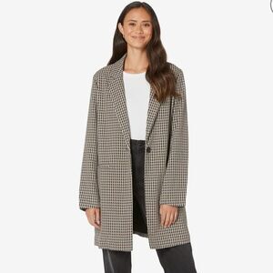 Sanctuary Polyester One-Button Blazer Jacket Carly Coat(Saddle Houndstooth) XS